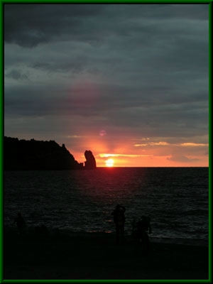 Sonnenuntergang in der Bucht von Campese